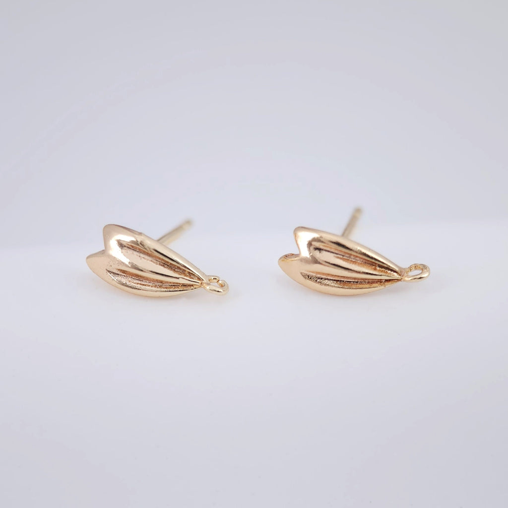 Small leaf Post Earring, Gold Plated, S925 Silver Pin Nickel Free Earrings, Hypoallergenic Earring ZX230