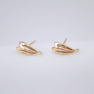 Small leaf Post Earring, Gold Plated, S925 Silver Pin Nickel Free Earrings, Hypoallergenic Earring ZX230