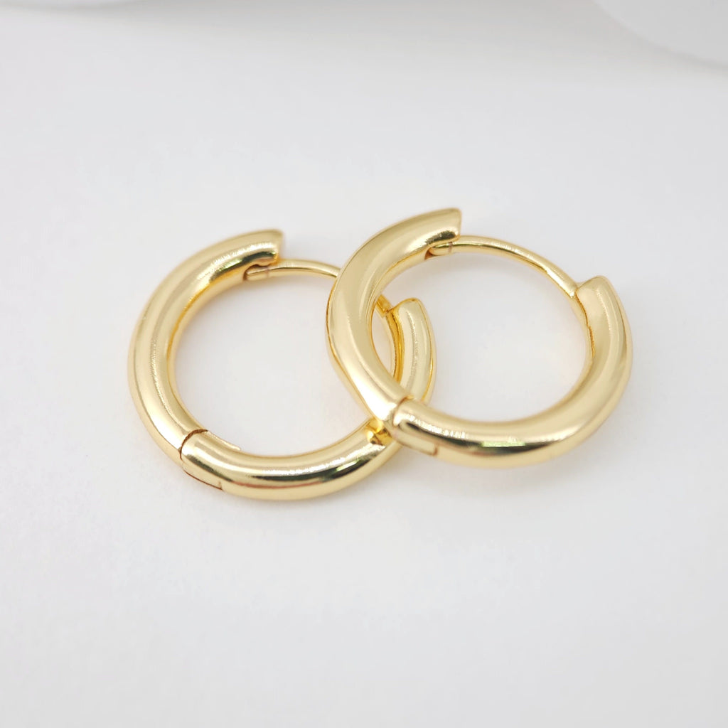 10PCS 18K Gold Plated Round Hoop Earring, Huggie Hoops Earring Parts, Spring Ear Hoops, hoop earrings S20844
