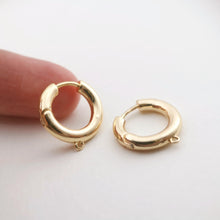 Load image into Gallery viewer, 10PCS 14K Gold Plated Round Hoop Earring, Huggie Hoops Earring Parts, Spring Ear Hoops, 16mm, hoop earring  for Jewelry Making Z064