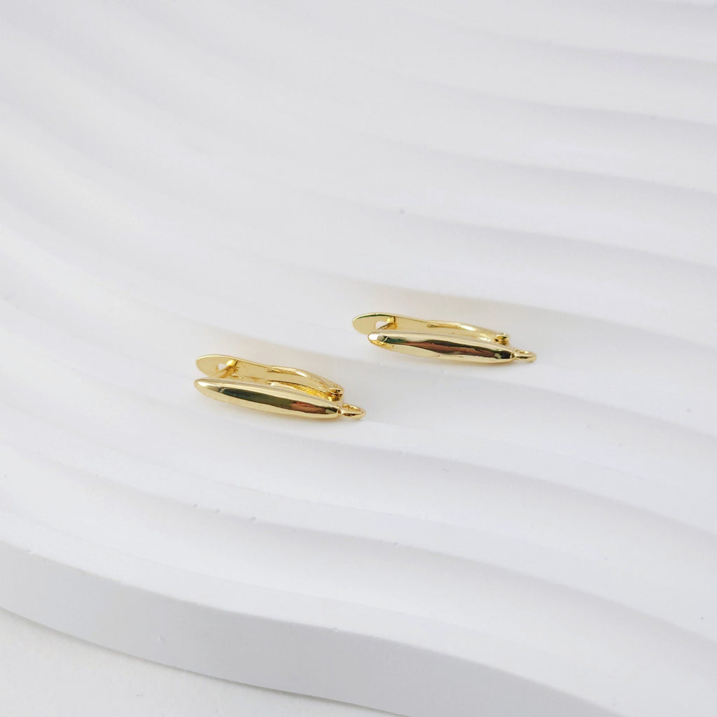 U Shape English lock with loop, Gold/Rhodium Plated Earring hoop, Hypoallergenic & Nickel-Free, DIY Handmade Earring Findings Supplies D0095