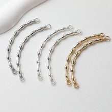 Load image into Gallery viewer, Bamboo Curved Connector with loops, 14K Gold/Silver Plated Bracelet Making Findings, Bracelet Jewelry Findings GE106