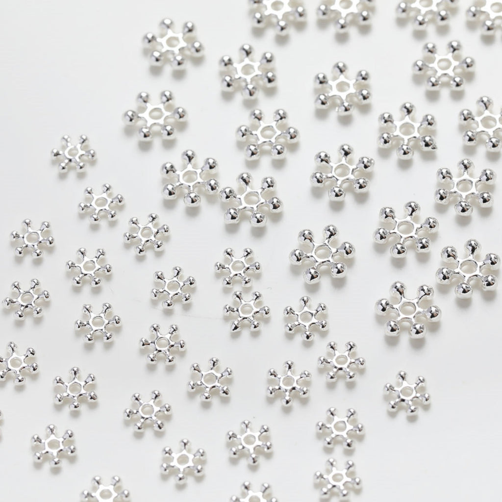 Flower Spacer Beads, 14K Gold Plated, 4mm, 5mm, 7mm, Dainty Earring Making Beads, Jewelry Finding SC010