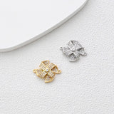 Small Windmill Connector, Gold Plated Windmills,  18K Gold, CZ Pave Charm, Earring Necklace Making Finding S1372