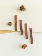 Load image into Gallery viewer, 10PCS Long Rectangular Wooden Bar, Geometric Wooden Pendant, Necklace Making Findings JT048
