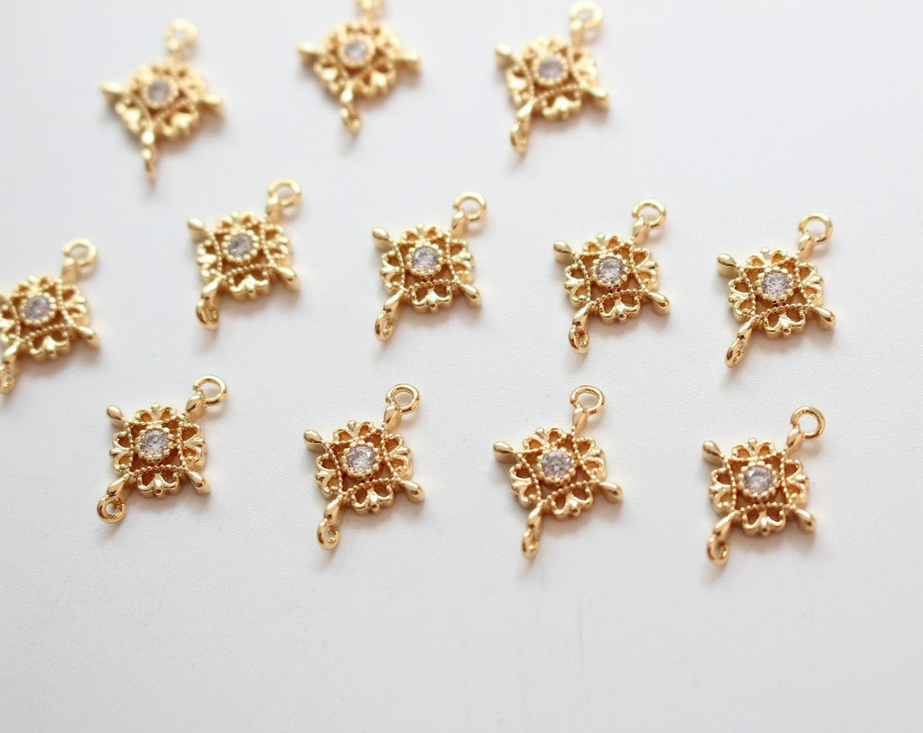 Tiny Star Charms,  Crystal Cubic Pave Star Pendant, 18K Gold Plated, Necklace Making Star Charms, Jewelry Findings BB056