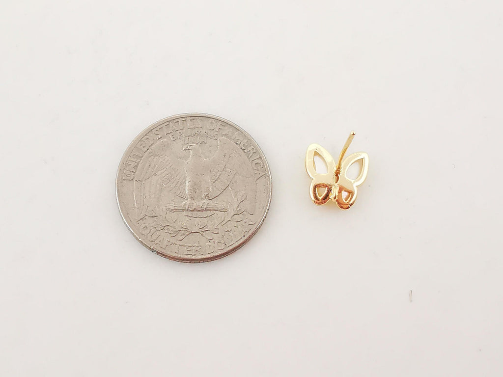 Pendiente de mariposa de nácar con aros, sin níquel, en plata S925, 10 mm, chapado en oro de 18 quilates, accesorio para pendientes ZX058