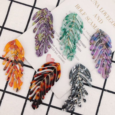 4PCS Leave Pendant, Acetic Acid, Acetate Leaf Pendant, 11 Colors You Choose, Leaf Charm, Earring Finding MY011