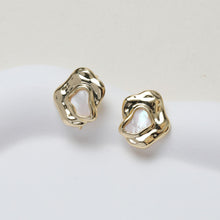 Load image into Gallery viewer, Irregular Shell Earring Post, 14K Gold/Silver Plated, S925 Silver Pin Nickel Free Earrings, Hypoallergenic Earring Findings GZ368