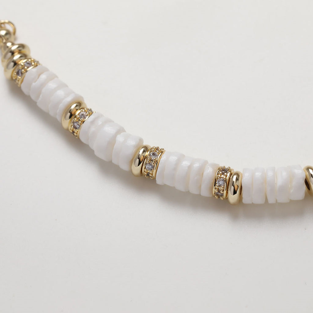 14K Gold CZ Pave Spacer Beads, Tone Rondelle Spacer Beads, Bracelet Making, Jewelry Finding SC030