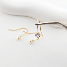 Load image into Gallery viewer, 14K Gold Plated Ear Wires, Cubic Pave Earring Hooks, Nickel Free, Fish Hooks, Ear Wires for Jewelry Making ZX258