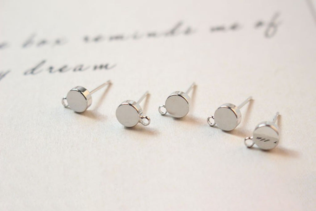 10 قطع من أقراط الأذن المستديرة الذهبية مع حلقة، 6 مم، أقراط من الفضة الاسترلينية S925 خالية من النيكل، حلقة أذن، نتائج أقراط مضادة للحساسية ZX026