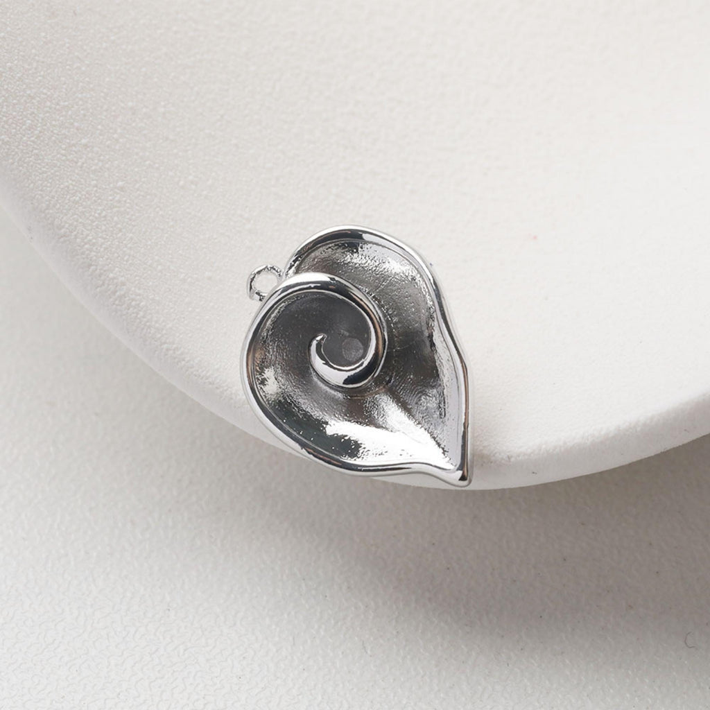 قرط ذهبي على شكل ورقة قلب، أقراط من الذهب عيار 14 قيراطًا/فضة خالية من النيكل، دبابيس أذن من الفضة S925، قرط أذن على شكل قلب مع حلقة GZ715