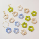 5 colgantes de flores de resina para bisutería, con cuentas DIY GZ292