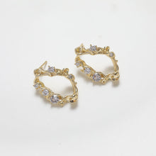 Load image into Gallery viewer, Irregular Niche Ear Post With Loop, S925 Silver Ear Pin Nickel Free Earrings, Gold/Silver Ear Stud, Hypoallergenic Earring Findings BB016