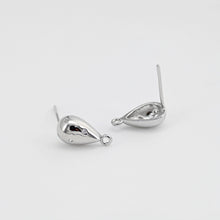 Load image into Gallery viewer, Drop Earring Post with loop, 18K Gold Plated, Nickel Free Earrings, Teardrop Shaped Ear Stud, Jewelry Making Findings D0400