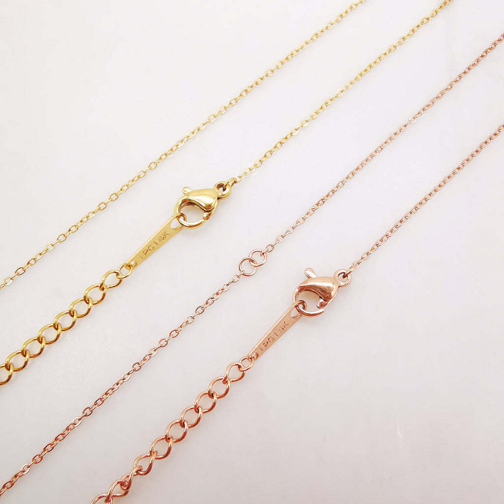 10PCS 14K Gold Plated Necklace Chain, 316L Stainless Steel Necklace, 45cm/18 inch, Oval Cable Chain, P028