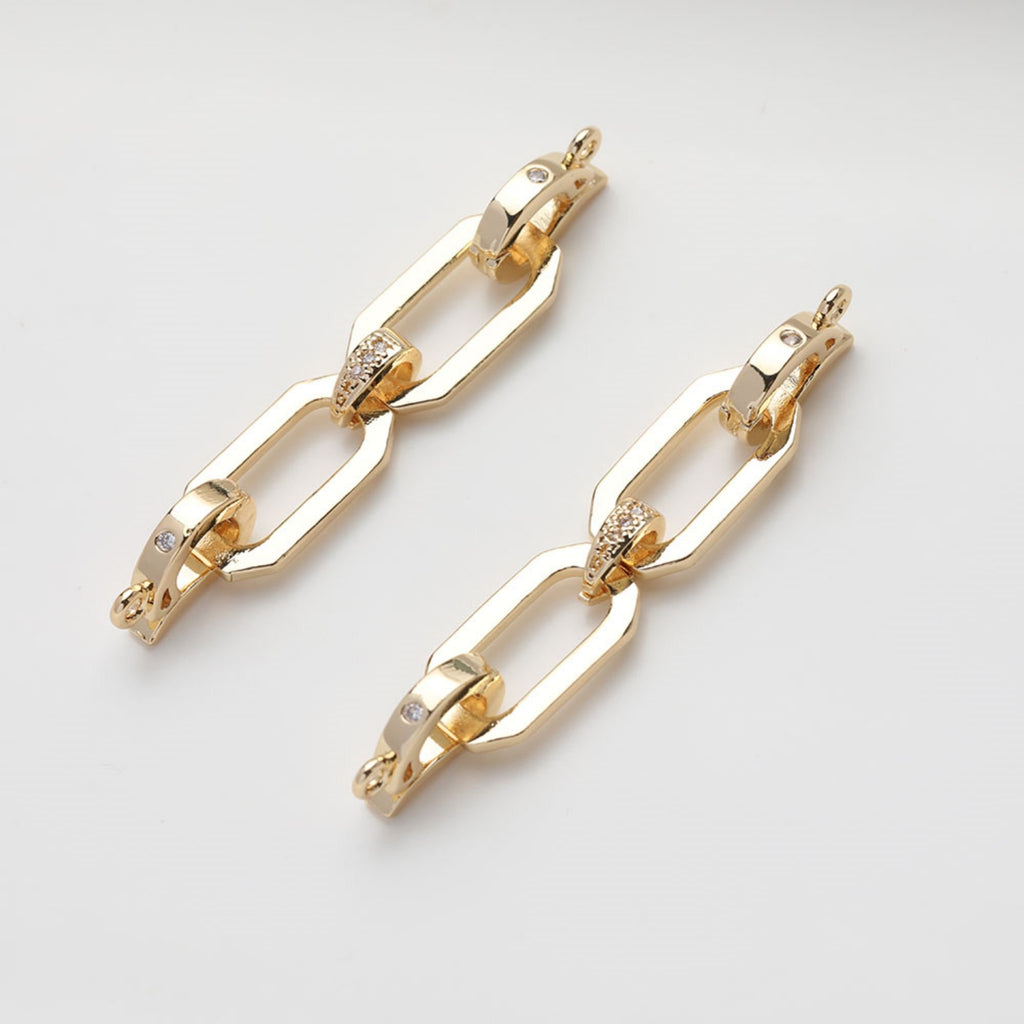 Irregular Link Connector, Link Chain Connector, 14K Gold Plated, Neckalce Bracelet Making Pendant, Jewelry Supply Finding GZ526