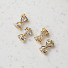 Load image into Gallery viewer, 3D Hourglass Pendant, Gold/Silver Plated, Cubic Zirconia Charms, 14K Gold Plated, Necklace Making Pendants, Jewelry Findings GT030