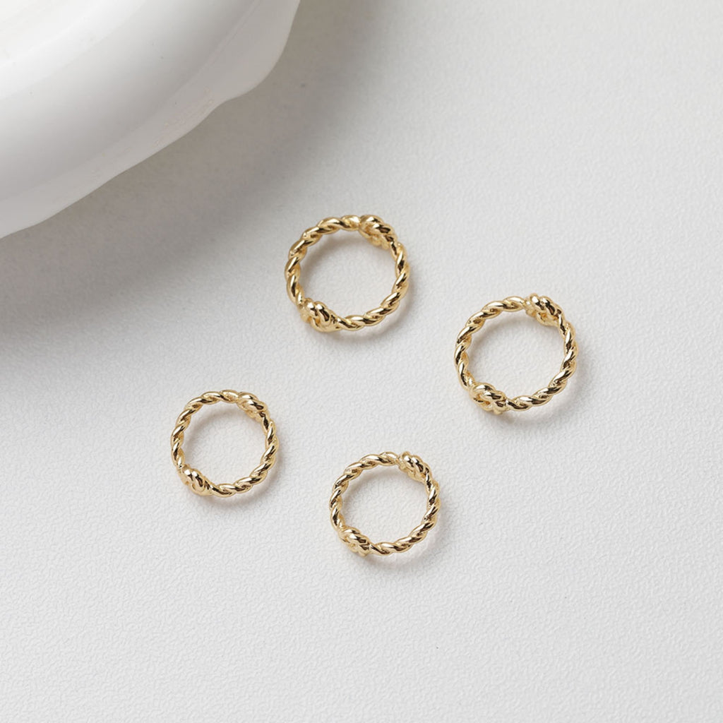 14K Gold Plated Ring Connector, Ring Beads, Ring Pendant, Jewellery Making Findings GT049