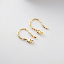 Load image into Gallery viewer, 18K Gold Plated Ear Wires, Cubic Pave Earring Hooks, Nickel Free, Fish Hooks, Ear Wires for Jewelry Making D0160