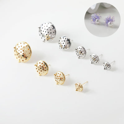 1 Pair- 14K Gold Round Post Stud, Round Stud Earring Nickel Free, 10mm, 12mm, Hypoallergenic Earring Findings GZ206