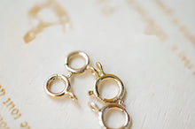 Load image into Gallery viewer, 10PCS- 14K Gold Filled Spring Clasp, 5mm/5.5mm/6mm, Open Spring Clasp, Closed Spring Clasp, Necklace Clasp with Loops B009