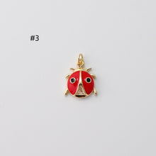 Load image into Gallery viewer, Ladybug Pendant, Enamel Ladybug Charms, 18K Gold Plated Beetle Charms, For Bracelet And Necklace Making, Jewelry Findings S1432