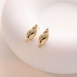 Conch-shaped Earrings Post With Loop, 18K Gold Plated, Nickel Free, Ear Stud Hypoallergenic Earring Findings GZ780
