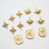 Tiny Star Charms,  Crystal Cubic Pave Star Pendant, 18K Gold Plated, Necklace Making Star Charms, Jewelry Findings BB056