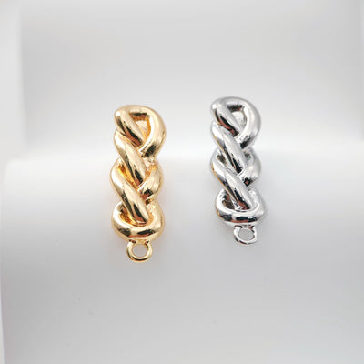 Woven Braid Earrings Post, 18K Gold Plated, S925 Silver Pin, Nickel Free Earrings, Ear Stud with Loop ZX187