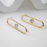 4pcs Oval Shape Earring Post With Loop, S925 Silver Pin Nickel Free Earrings, Crystal Gemstone Stud, Hypoallergenic Earring Findings ZX195