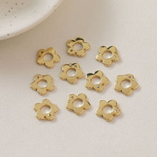 Load image into Gallery viewer, Flower Charms, 14K Gold/Silver Plated Cubic Pave Charms, Flower Pendant, Necklace Earring Making Charms, 15mm, Jewelry Findings GZ196