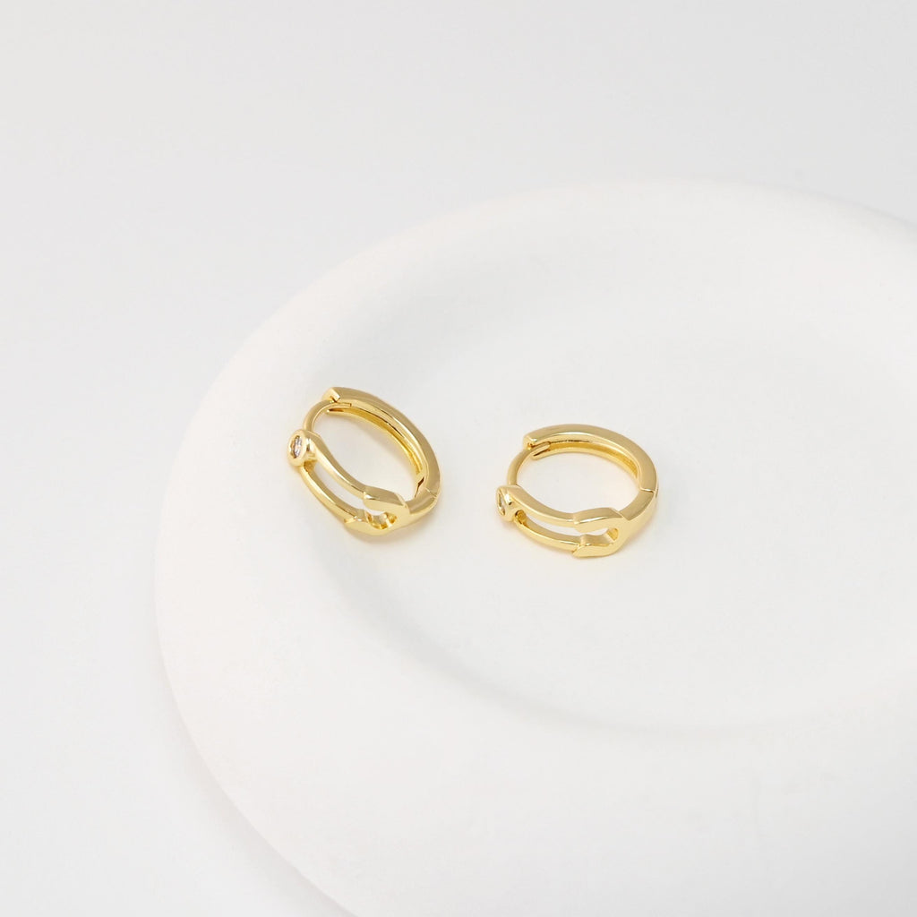 CZ Pave Earring Hoop, Gold Plated Huggie Hoop Earring, Hollow Leverback Earring, DIY Earring  Findings,Handmade Earring Supplies D0509-D0528