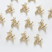 Load image into Gallery viewer, Balloon Dog Charm, Animal Pendant Puppy Charm,14K Gold Plated Pendant, Necklace Bracelet Making Charm, Jewelry Findings GZ263
