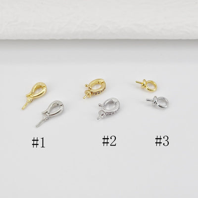10pcs- 18K Gold Plated Pendant Top with Peg Bail, CZ Pave Pendant Snap on Bails, Clasp Link Connector, Jewelry Making S20713