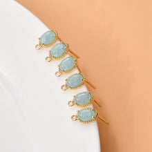 Load image into Gallery viewer, Oval Shape Earring Post With Loop, S925 Silver Pin Nickel Free Earrings, Crystal Gemstone Stud, Hypoallergenic Earring Findings LL234