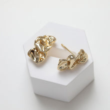 Load image into Gallery viewer, Irregular Ear Post With Loop, S925 Silver Ear Pin Nickel Free, Gold/Silver/Matte Gold Ear Stud, Hypoallergenic Earring Findings BB036