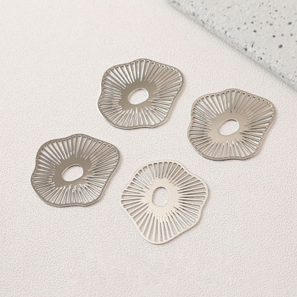 Colgante calado irregular, chapado en oro de 14 quilates, oro mate y plata, colgante para collar ZZ099