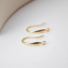 Load image into Gallery viewer, Fish Hooks, 18K Gold Plated Ear Wires, Gold Earring Earring Hooks, Ear Wires for Jewelry Making D0166