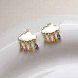 Dainty Cloud Charm, Coloured Cubiz Zircon Pendant, 18K Gold Plated, Bracelet Making Charm, Jewelry Findings GZ240