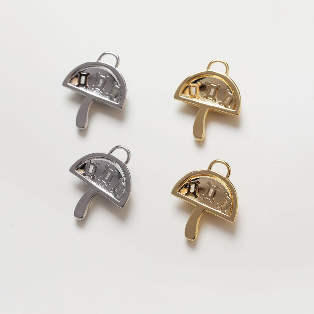 Mushroom Charm, 14K Gold/Silver Plated CZ Pave Pendant, Neckalce Bracelet Making Pendant, Jewelry Supply Finding GZ119