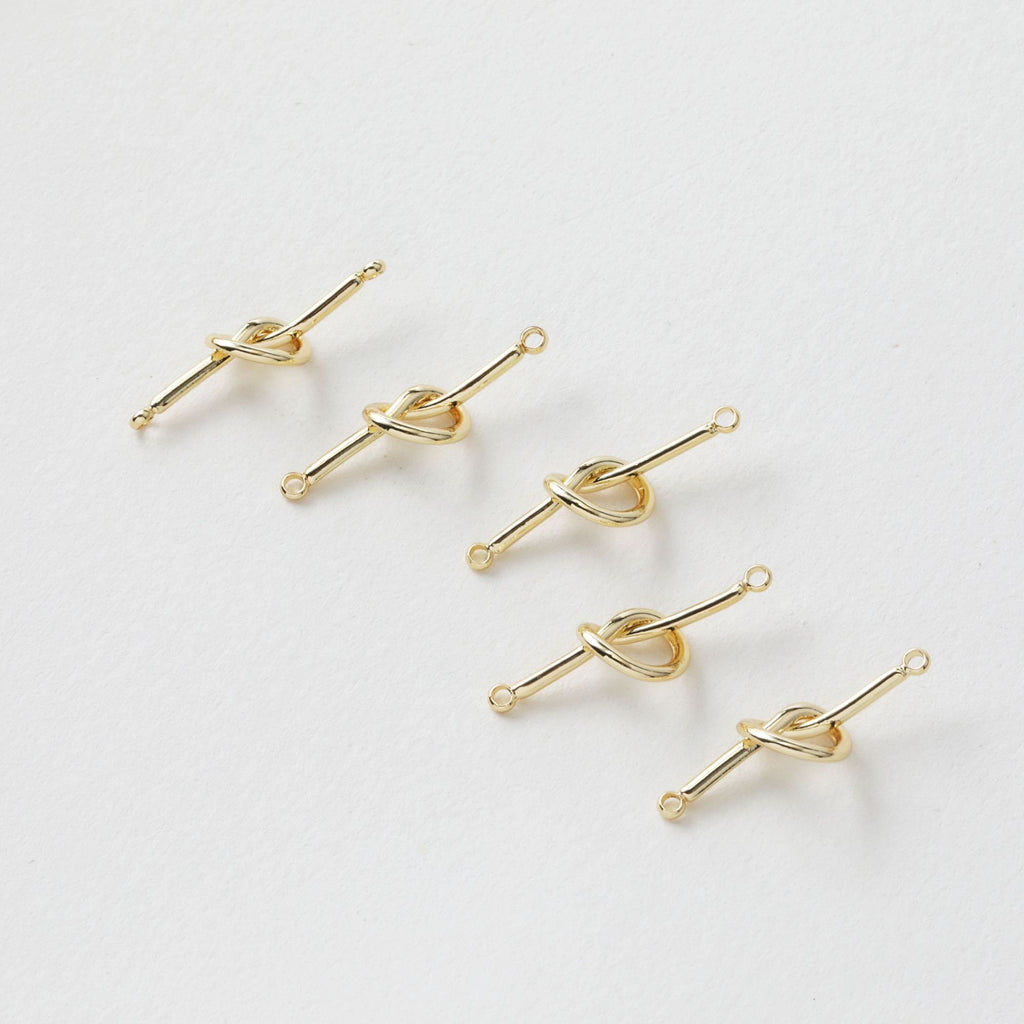 Danity Knot Connector with loops, 14K Gold/Silver Plated Earring Making Findings, Jewelry Findings GZ165