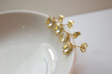 Load image into Gallery viewer, Rectangle Ear Post with Loops, Nickel Free, Micro CZ Pave, 18K Gold Plated Stud Earring Finding BB031-F237