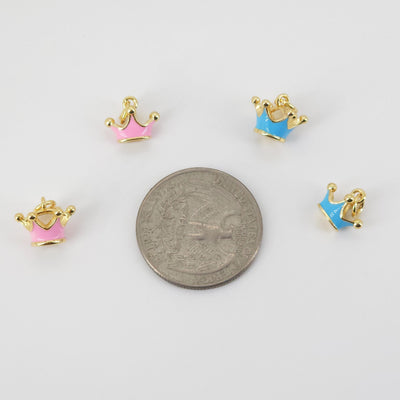 Enamel Crown Charm, Crown Pendant, 18K Gold Plated, Necklace Making Charms, Jewelry Findings S20690