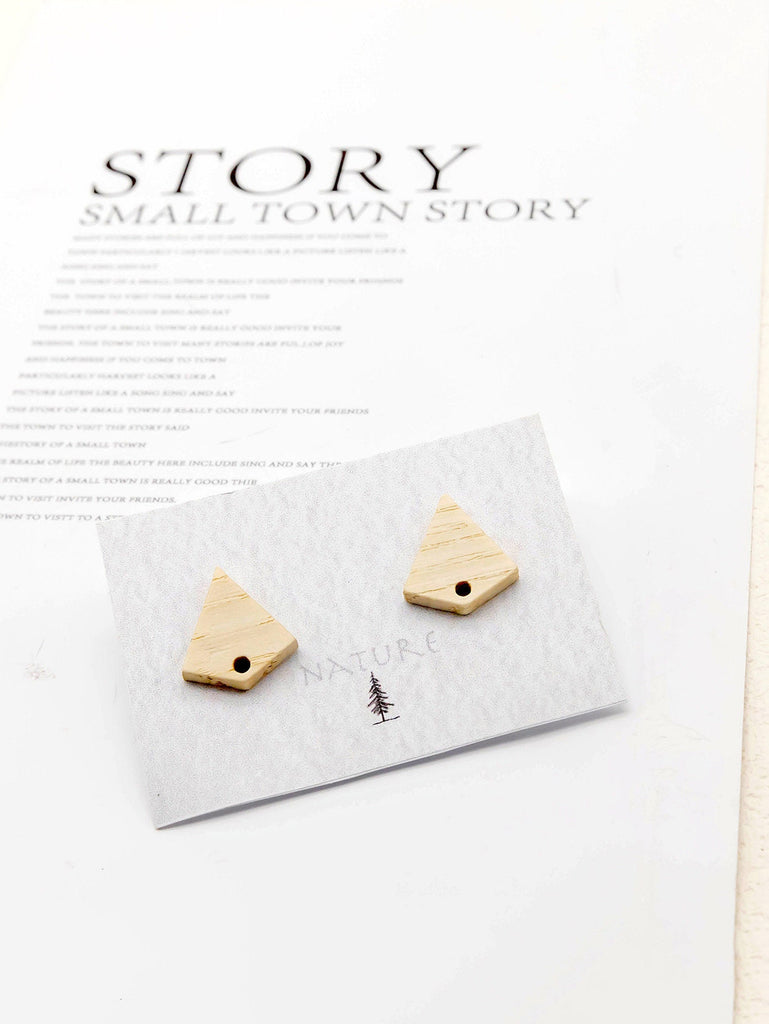 أقراط خشبية على شكل مخروطي للنساء، 4 قطع، خالية من النيكل، أقراط بوهو JT912