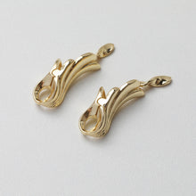 تحميل الصورة إلى عارض المعرض، مشبك سوار ذهبي على شكل ريشة، موصل سلسلة وصلات، مطلي بالذهب/الفضة عيار 14 قيراطًا، صنع قلادة، العثور على الموصل GT028