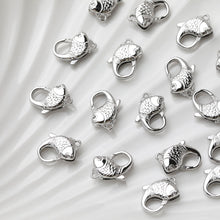 Load image into Gallery viewer, 18K Shiny Gold Plated Lobster Clasp Claw, Fish Clasp, Necklace Bracelet Making Clasp with Closed Loop, Jewelry Findings GT038