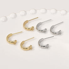 Load image into Gallery viewer, C Shape Earrings Post With Loop, 14K Gold, S925 Silver Ear Pin Nickel Free Earrings, Ear Stud, Hypoallergenic Earring Findings YL006-D0153