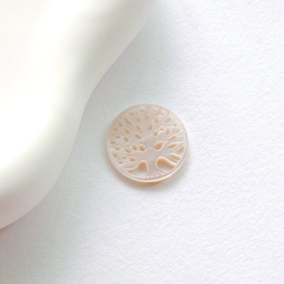Pink Tree of Life, Mother-of-Pearl, MOP Shell Pendant, Engraved Pink Nacre, Shell Charm, Mother of Pearl Jewelry Making Findings RY017